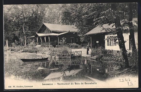 Cartoline postali: Lausanne, Restaurant du Bois de Sauvabel – Usato da Berlin venduto da bartko-reher