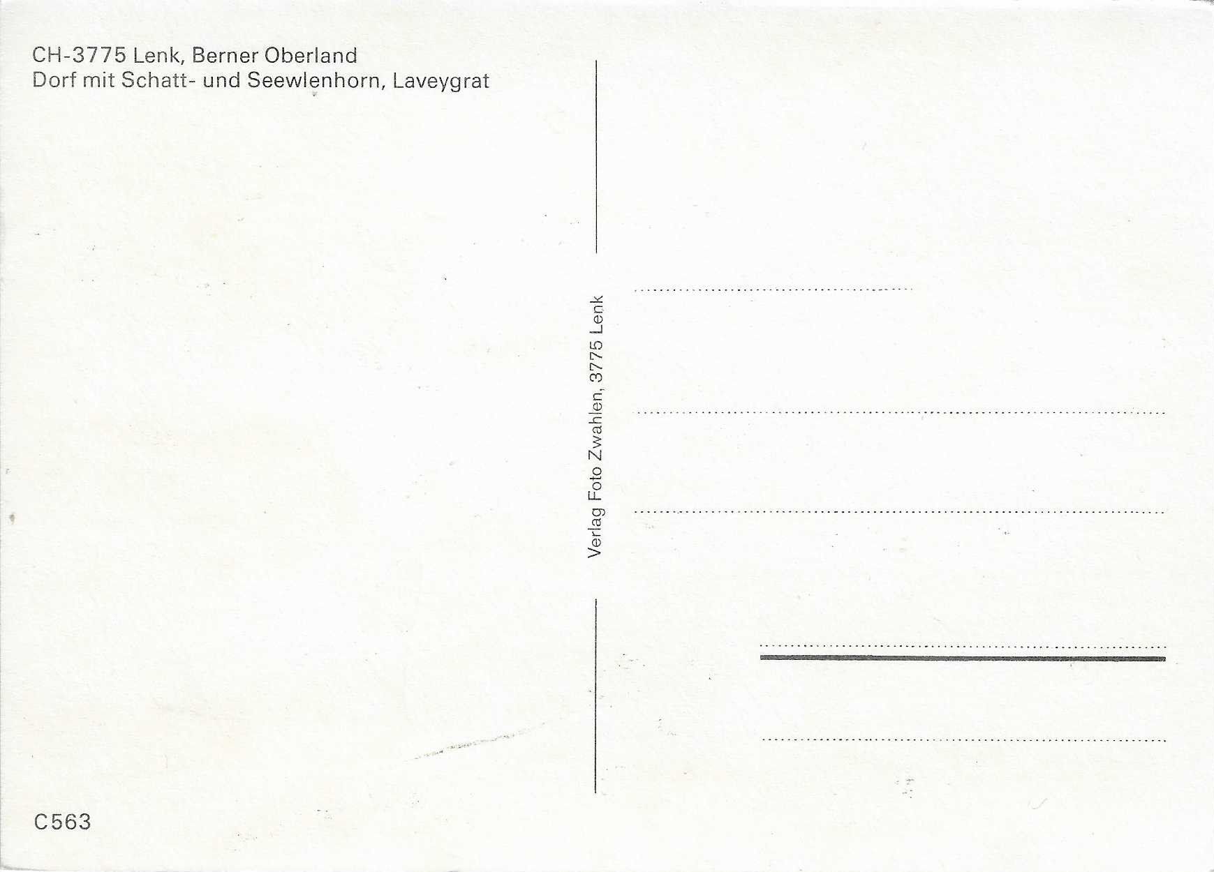 Ansichtskarten: Lenk Dorf mit Schatt-und Seewlenhorn BE – Neu (gemäss Beschreibung) aus Rothrist von Stranglehold 1