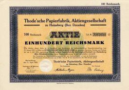 Thode'sche Papierfabrik AG zu Hainsberg - 1925