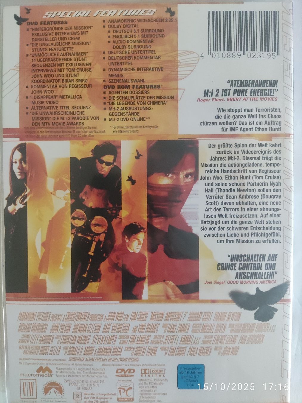 Tutti i DVDs: M:i-2 (Missing Impossible 2) – Usato da Basel venduto da Alacant 1