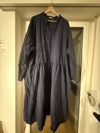 Sommerkleid Dunkelblau 55% Leinen 45% Baumwolle Gr.L 58