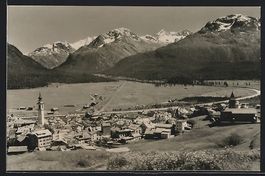 Samedan /Engadin, Ortsansicht mit Bergpa