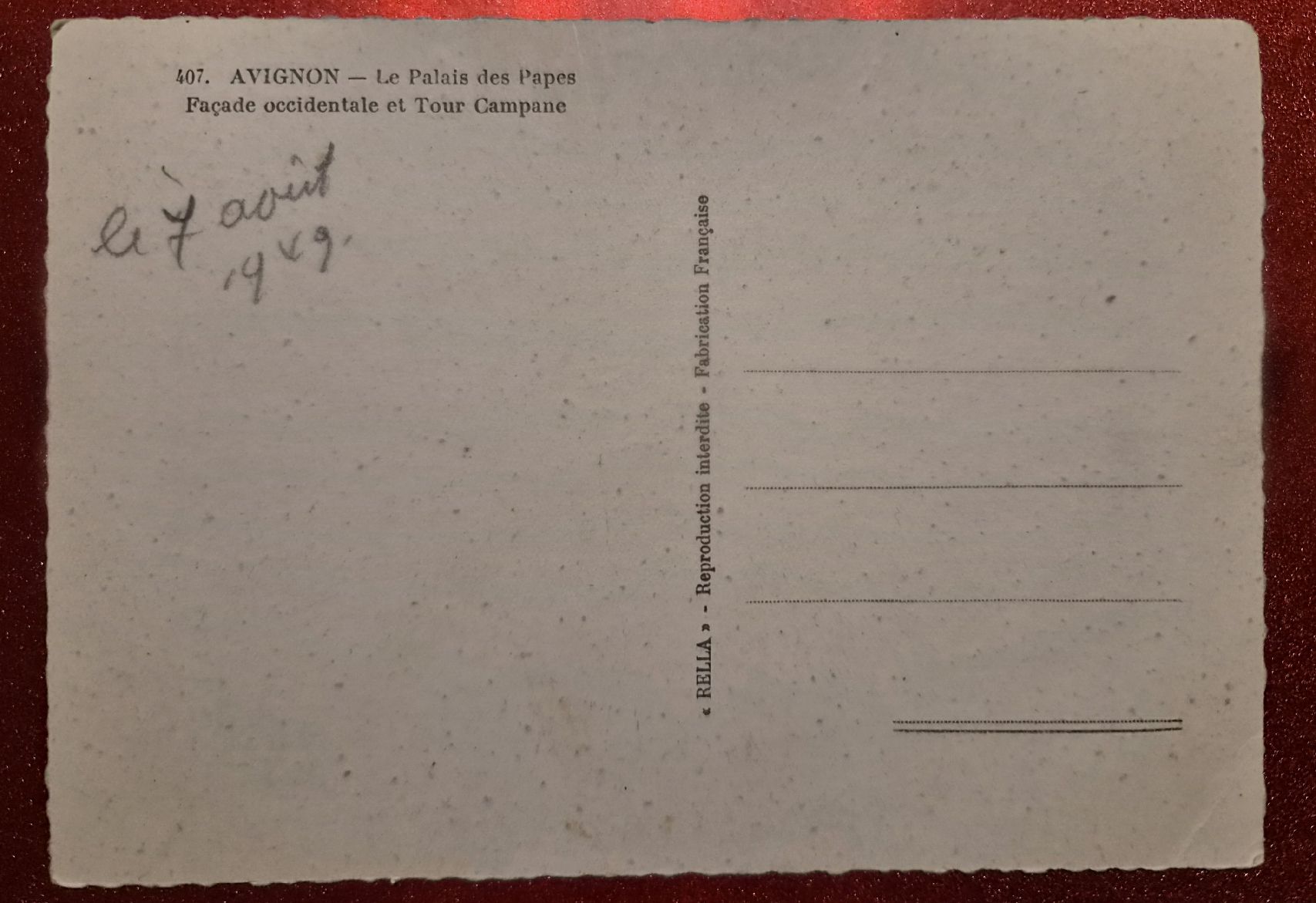 Cartoline postali: Avignon Papstpalast  Frankreich 1949 – Nuovo (secondo la descrizione) da Melchnau venduto da Arthurius 1