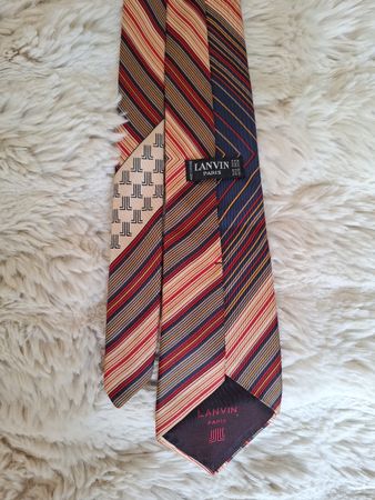 LANVIN PARIS Cravate Vintage en Pure Soie - Motif Geometric