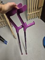 Adjustable Forearm Crutches Purple Pair Used Condition