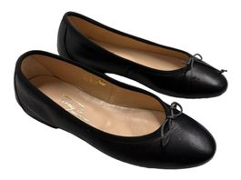Neue Tony G. Ballerinas Schwarz Leder, Gr. 37