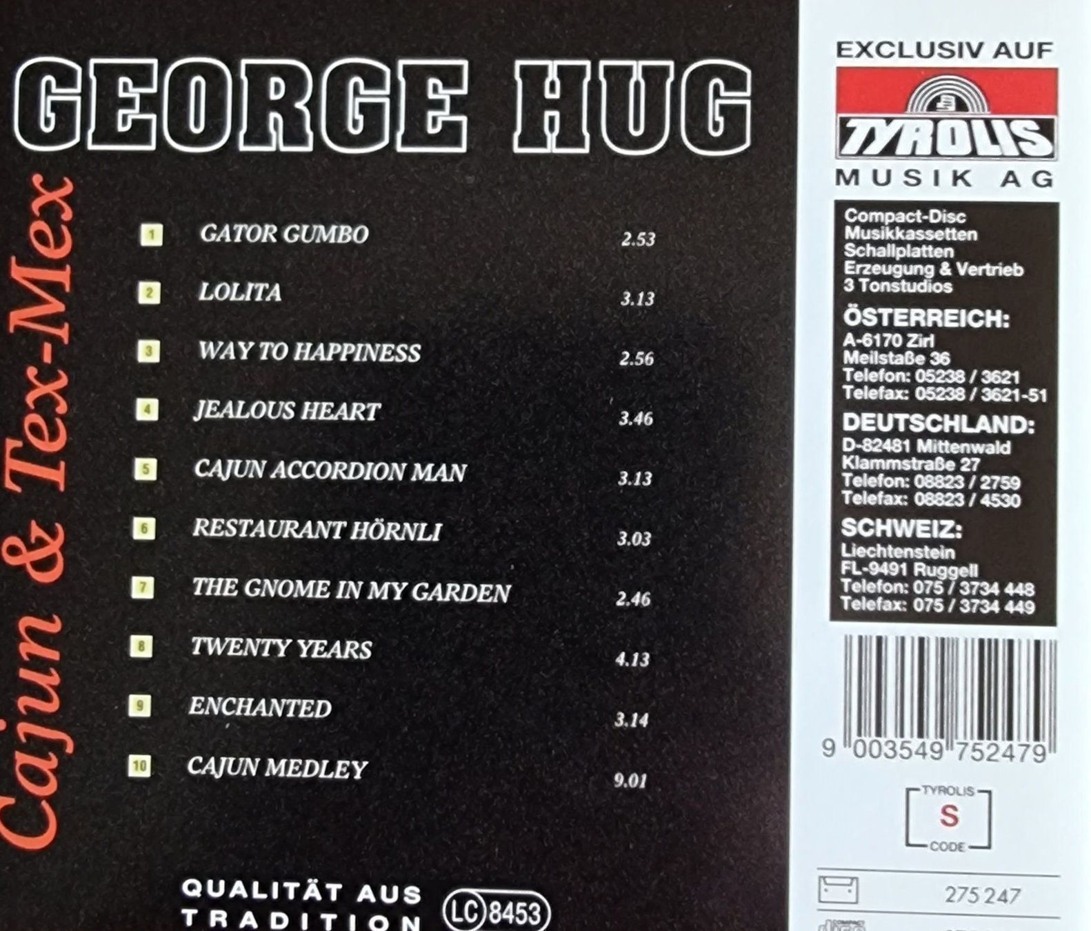 CDs: George Hug - CAJUN & TEX-MEX - CD – Gebraucht aus Greifensee von scharmant 1