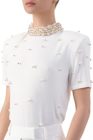 Elegantes Perlentop kurzarm Gr.L NEU
