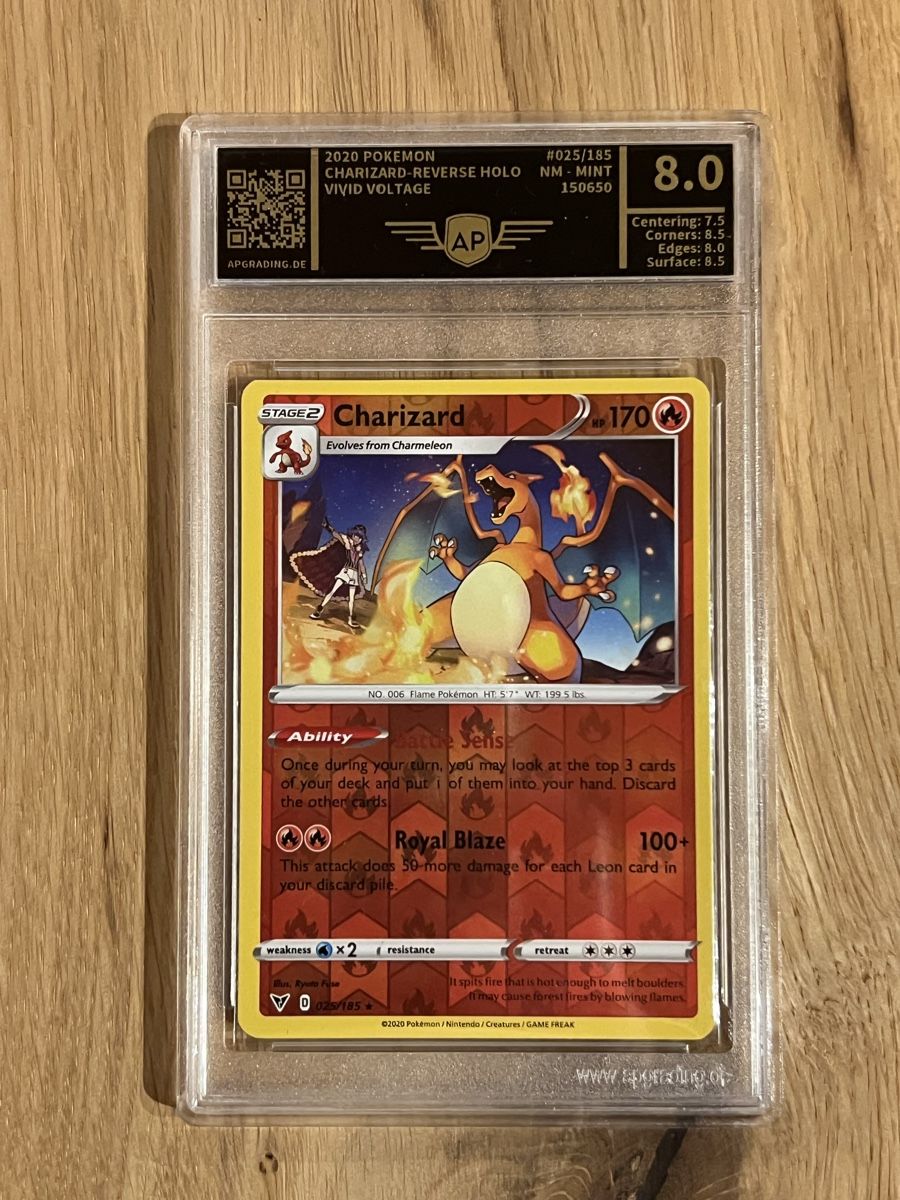 Pokémon Carte collezionabili: Charizard Reverse (025/185) AP Grading 8.0 – Usato da Vuadens venduto da Numispot