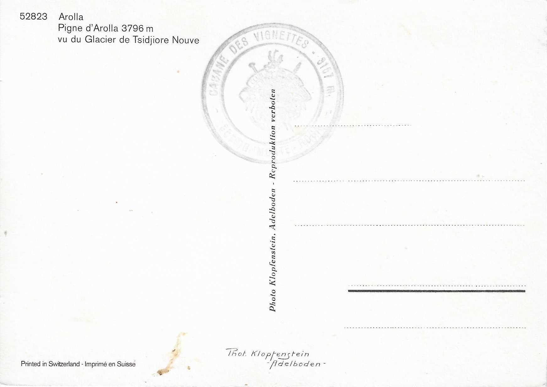 Ansichtskarten: Arolla VS – Neu (gemäss Beschreibung) aus Rothrist von Stranglehold 1