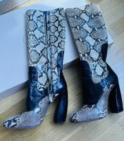 Prada Stiefel Python Leder schwarz beige Grösse 40.5