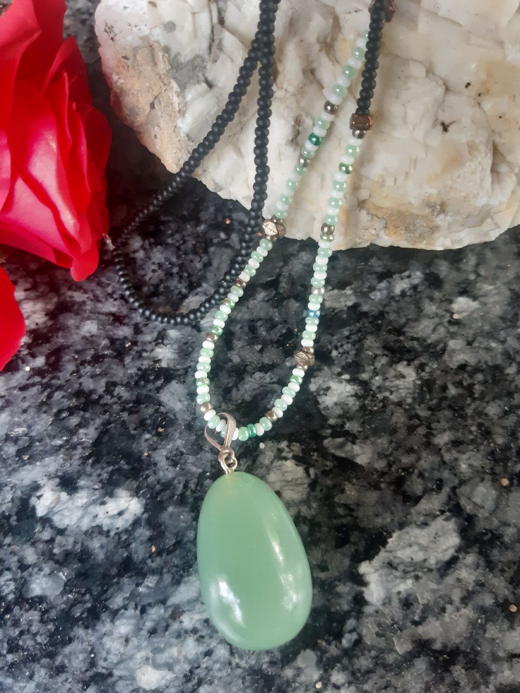 Anhänger: Selfmade Halskette mit Serpentin – Neu (gemäss Beschreibung) aus Büttikon AG von rebeccaparvex