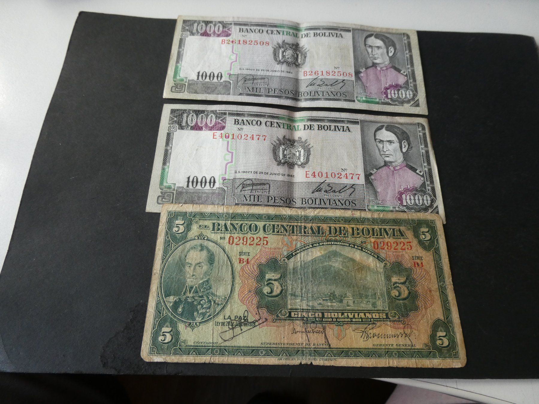 Banconote: Bolivien, 3 alte Geldscheine – Usato da Hinterforst venduto da Rohusri