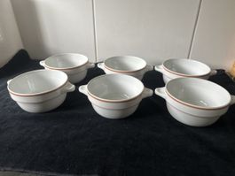 6 Suppenschalen Langenthal Porzellan Schweiz Vintage