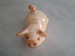 Klein Tierfigur Schwein aus Keramik, Deko