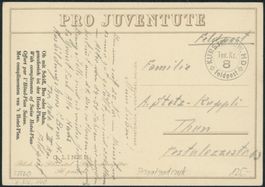 1928 - Pro Juventute Karte - Privatzudruck - Militärstempel