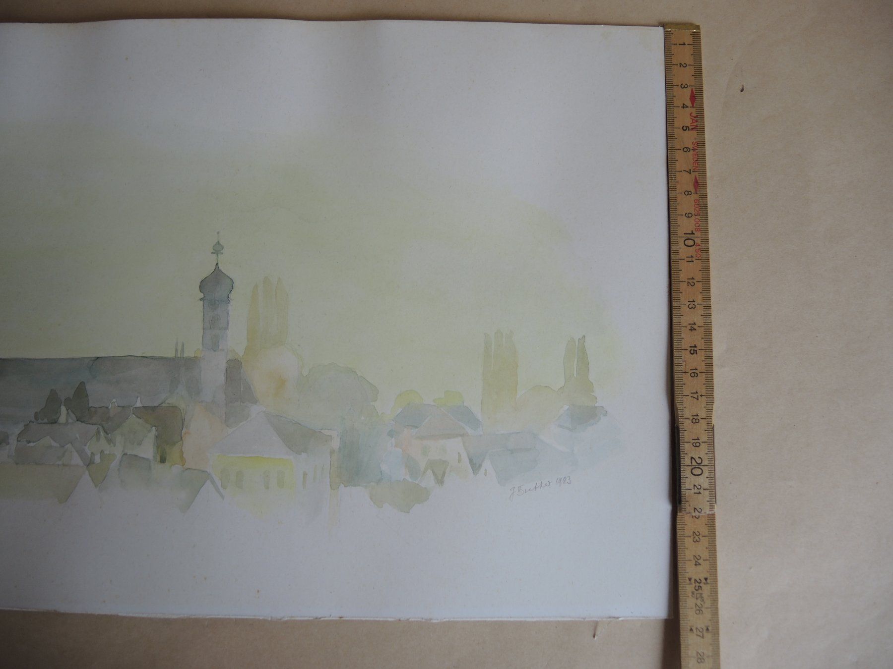 Poster & Bilder: Aquarell Kolumbanskirche Rorschach Kirche signiert Sutter – Gebraucht aus Rorschach von maeck8 9