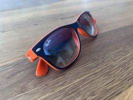 Ray-Ban Sunglasses New Wayfarer blue on orange