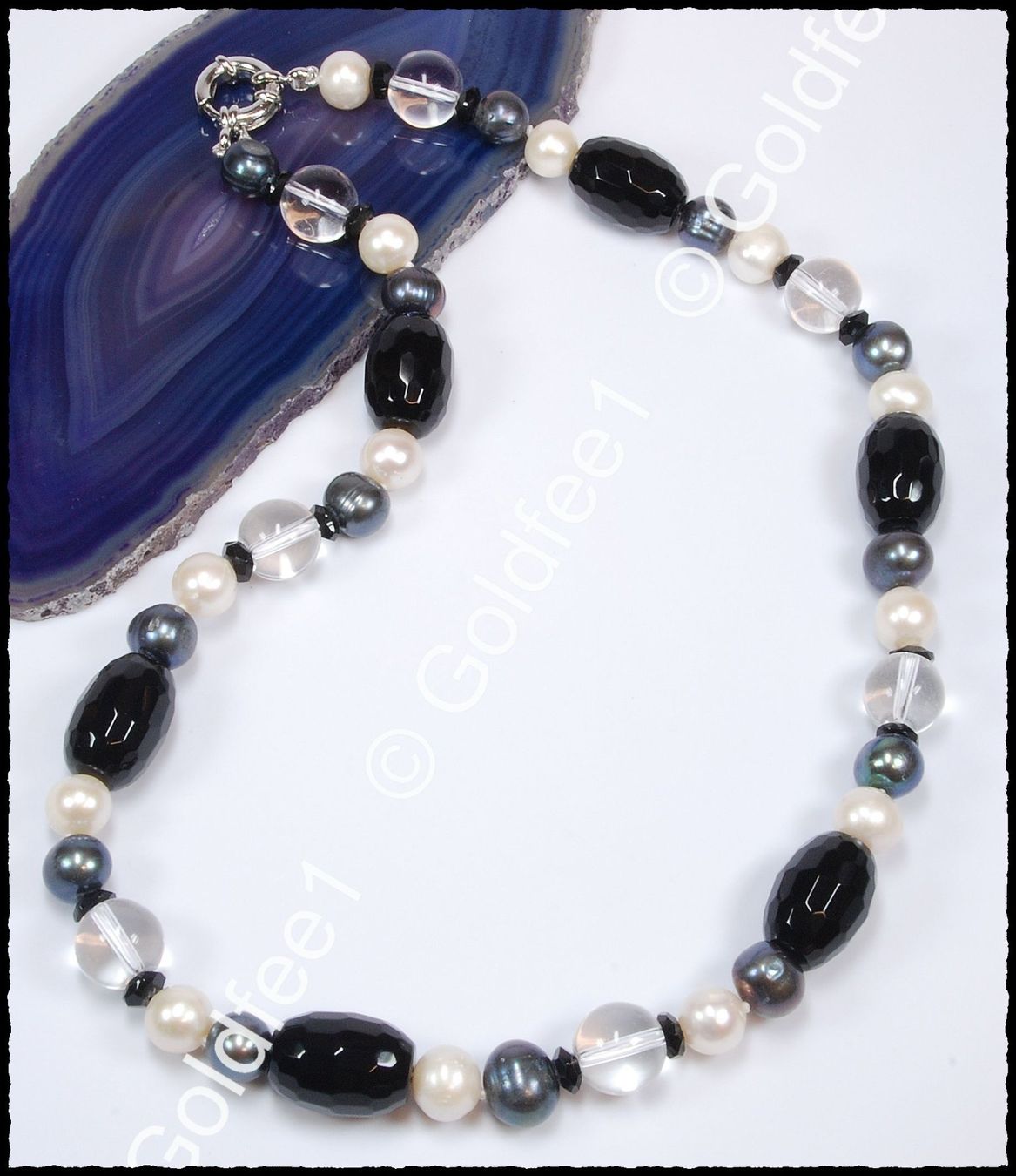 Catenine: Achat Kette (Onyx) ca. 48cm – Nuovo e nell'imballaggio originale da Oberglatt ZH venduto da Goldfee1 2