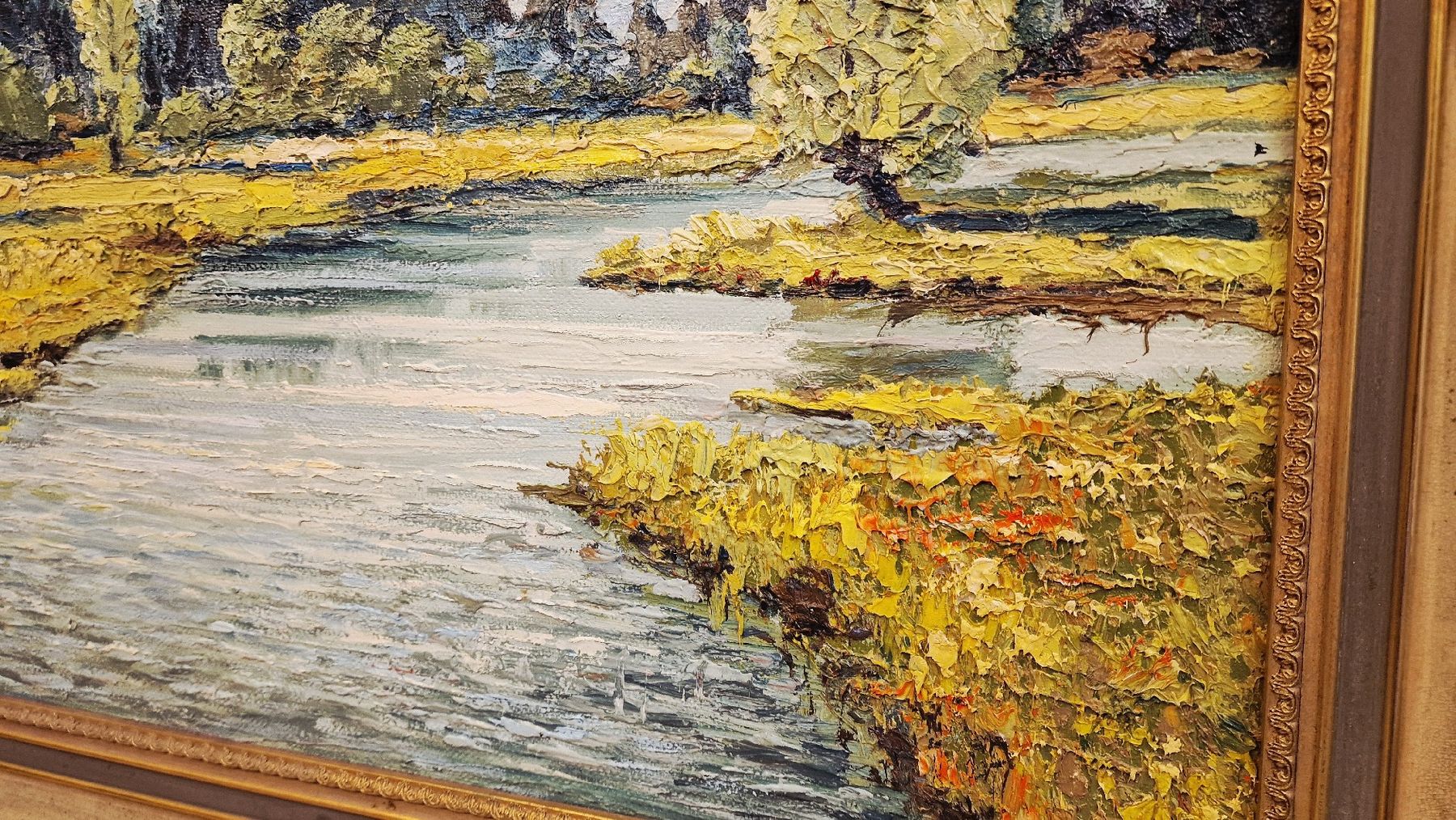 Dipinti: Ölgemälde Flusslandschaft, signiert – Usato da BERN venduto da Intarsia 2