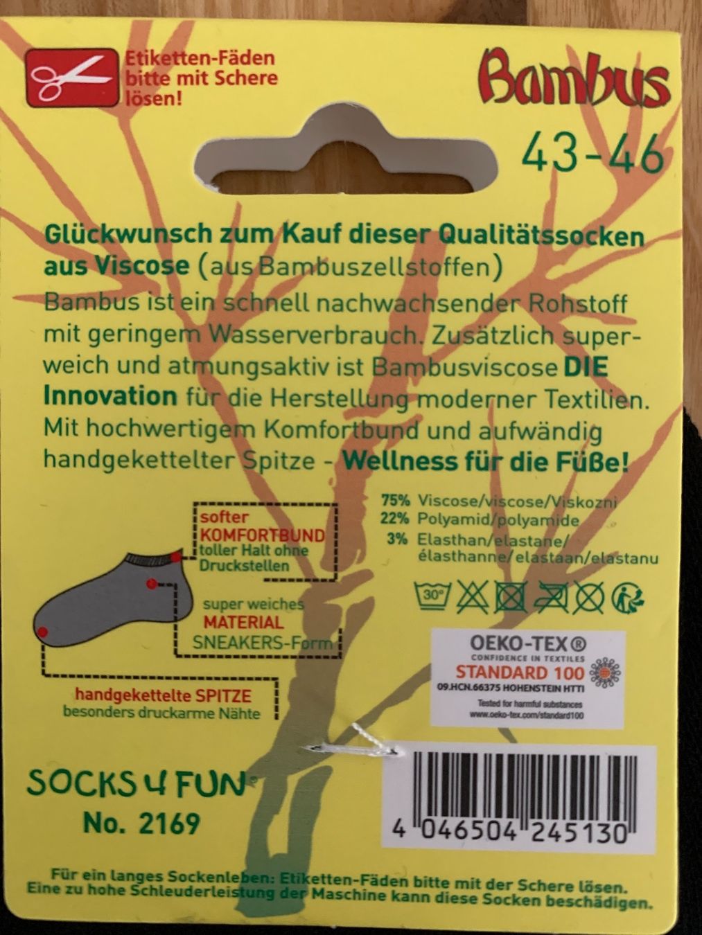 Calze: Socken Bambus Sniker 3er 43-46 – Nuovo e nell'imballaggio originale da Wettingen venduto da Kawasaki987 1