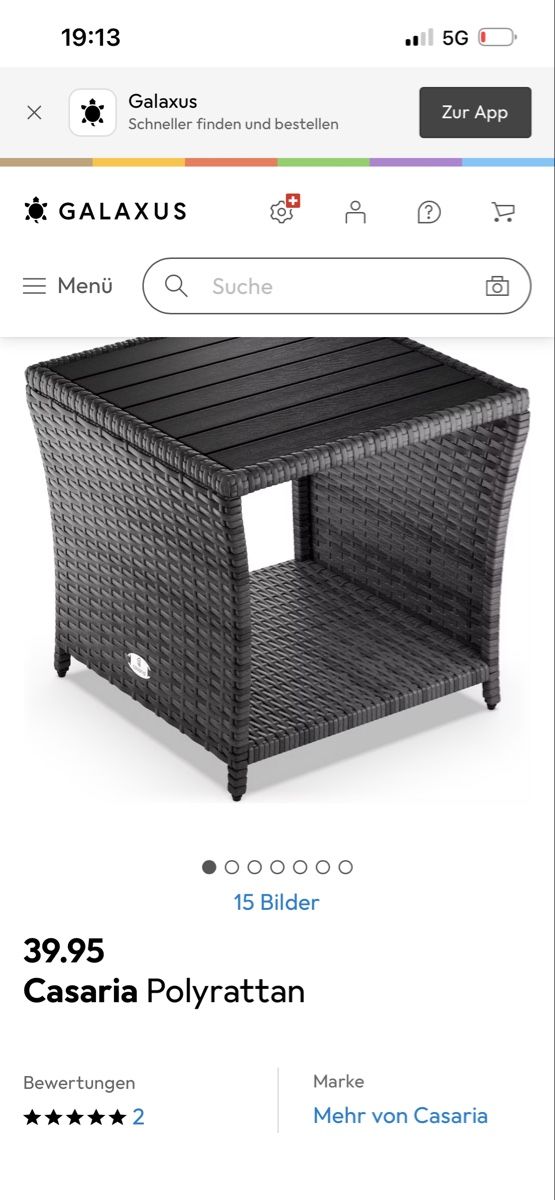 Tavoli: Casaria Gartentisch, Polyrattan, Grau, – Usato da Horgen venduto da Grizzly83 9