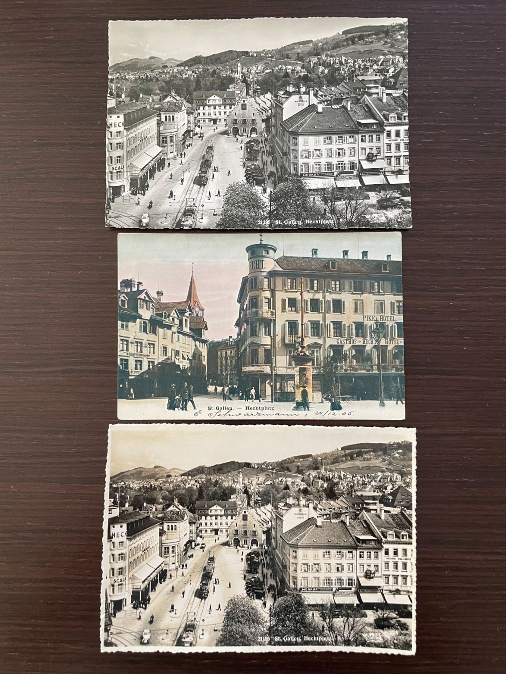 Cartes postales: ST. GALLEN Hechtplatz, 3 Ansichtskarten – D'occasion à Wald ZH par TLILEF