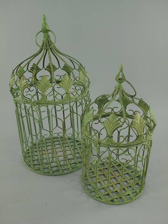 Tutte le decorazioni: Blumen Vogelkäfig Eisen rustikal grünlich Set 2er – Usato da Koblenz venduto da Rbaldinger54