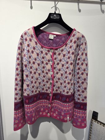 deerberg Strickjacke mit Blumenmuster rosa Grösse S/M