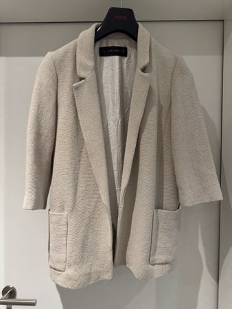 Zara Basic Blazer Gr. XS Beige 3/4 Ärmel
