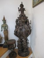 Kult-Gefäss Bronze-Topf verziert Afrika Tribal Art Benin