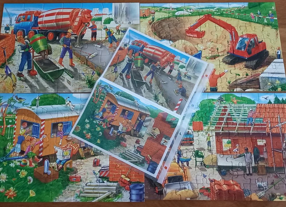 Puzzle 1000 Teile XXL „Bagger Arbeiten bei Sonnenuntergang auf der Baustelle – aus der Puzzle-Kollektion Bagger, Baufahrzeuge