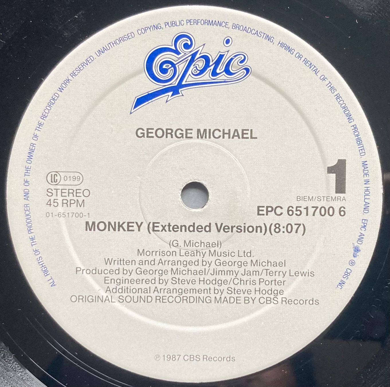 Schallplatten: GEORGE MICHAEL - MONKEY – Gebraucht aus Poliez-Pittet von Newtown-Records 2