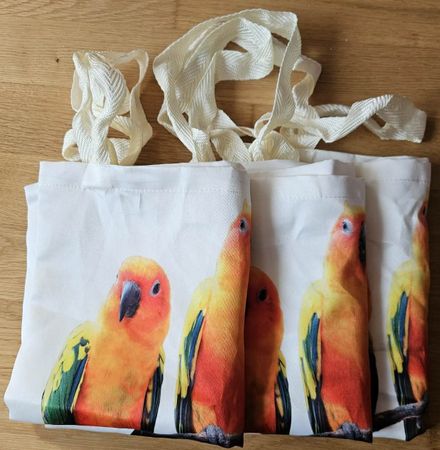 3 Süsse Stofftasche mit Papageien Motiv