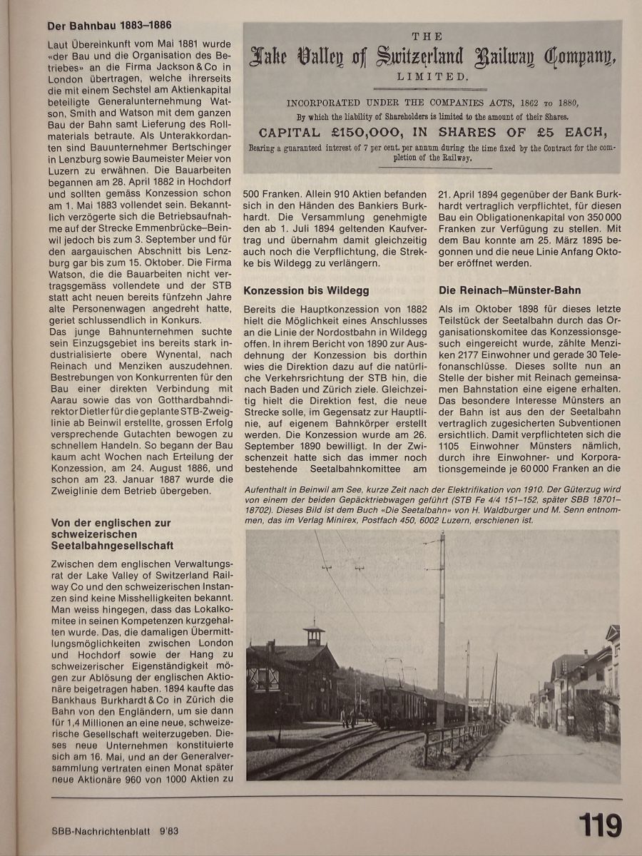 Riviste & Magazine: SBB Nachrichtenblatt 9'83 119 128 – Usato da Bern venduto da Spomme 3