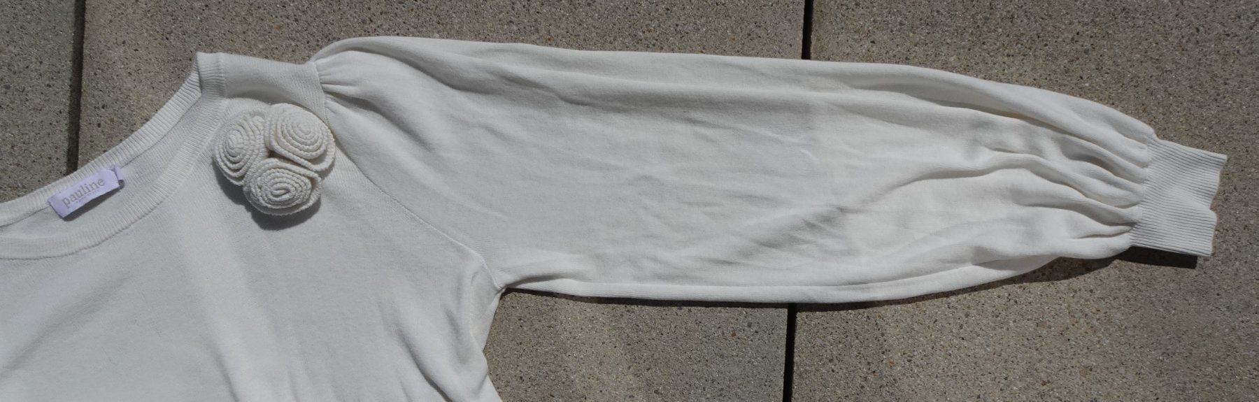 Maglioni & Felpe: Pullover weiss/creme Pauline Gr. M Seide Blumen – Usato da Winterthur venduto da blumeblau77 5
