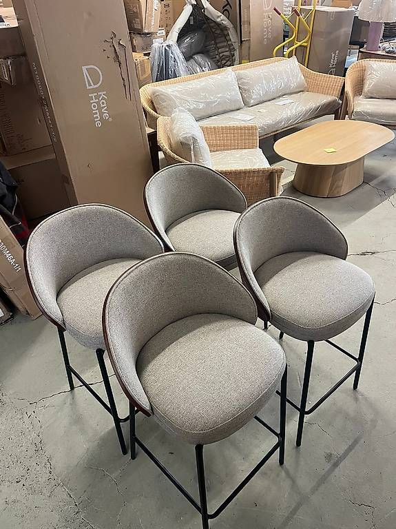 Kave Home Hocker: Kave Home Barhocker Eamy Stoff hellbraun Eschenfurnier – Neu (gemäss Beschreibung) aus Zollikofen von uniqueroom 2