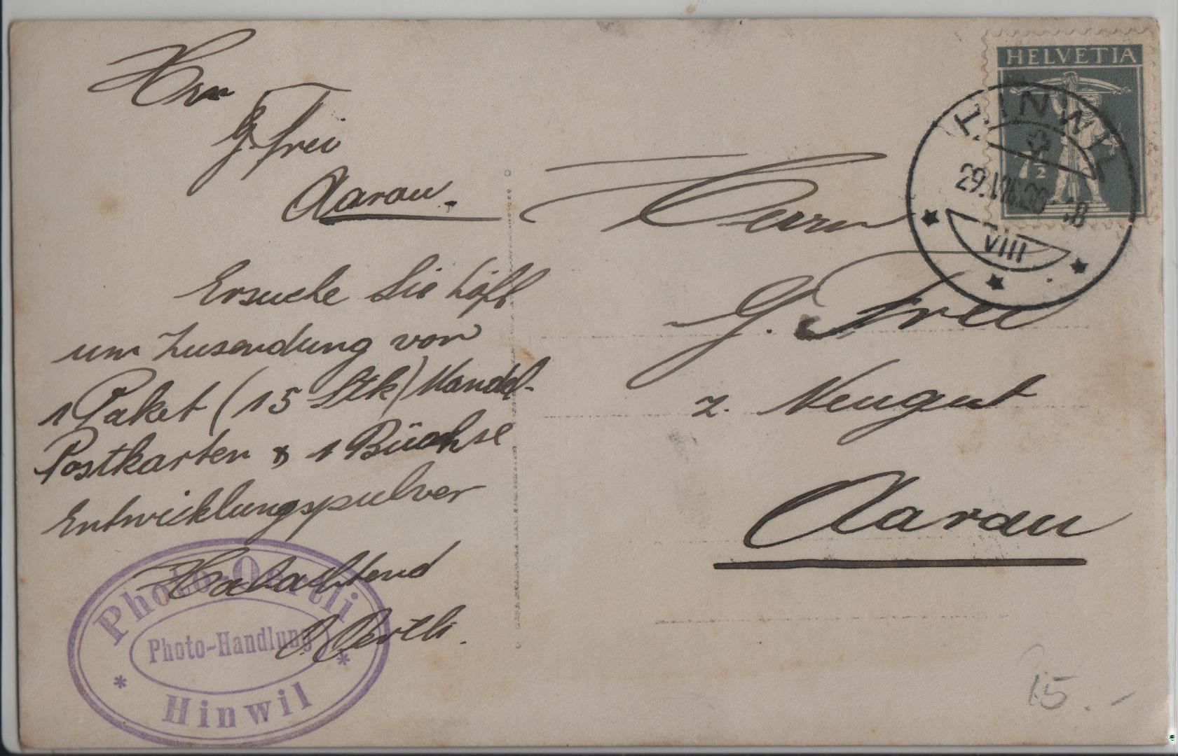 Cartoline postali: Hinwil - Kirche und Sekundarschulhaus – Antico da Ettingen venduto da Kartenplanet 1