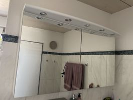 Grosser Spiegelschrank mit Halogenspot