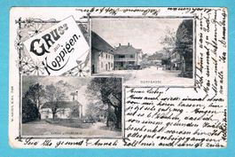Gruss aus Koppigen Jugendstil 2-Bildkarte von 1903 !