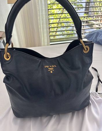 Prada Hobo Shoulder Bag Petroleum Blau