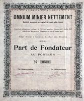 Omnium Minier Nettement SA, Genève - 1909