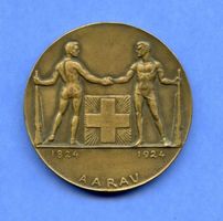 SCHÜTZENVEREINS AARAU 1824-1924  TOP STGL 50mm 58.75gr !!!!!