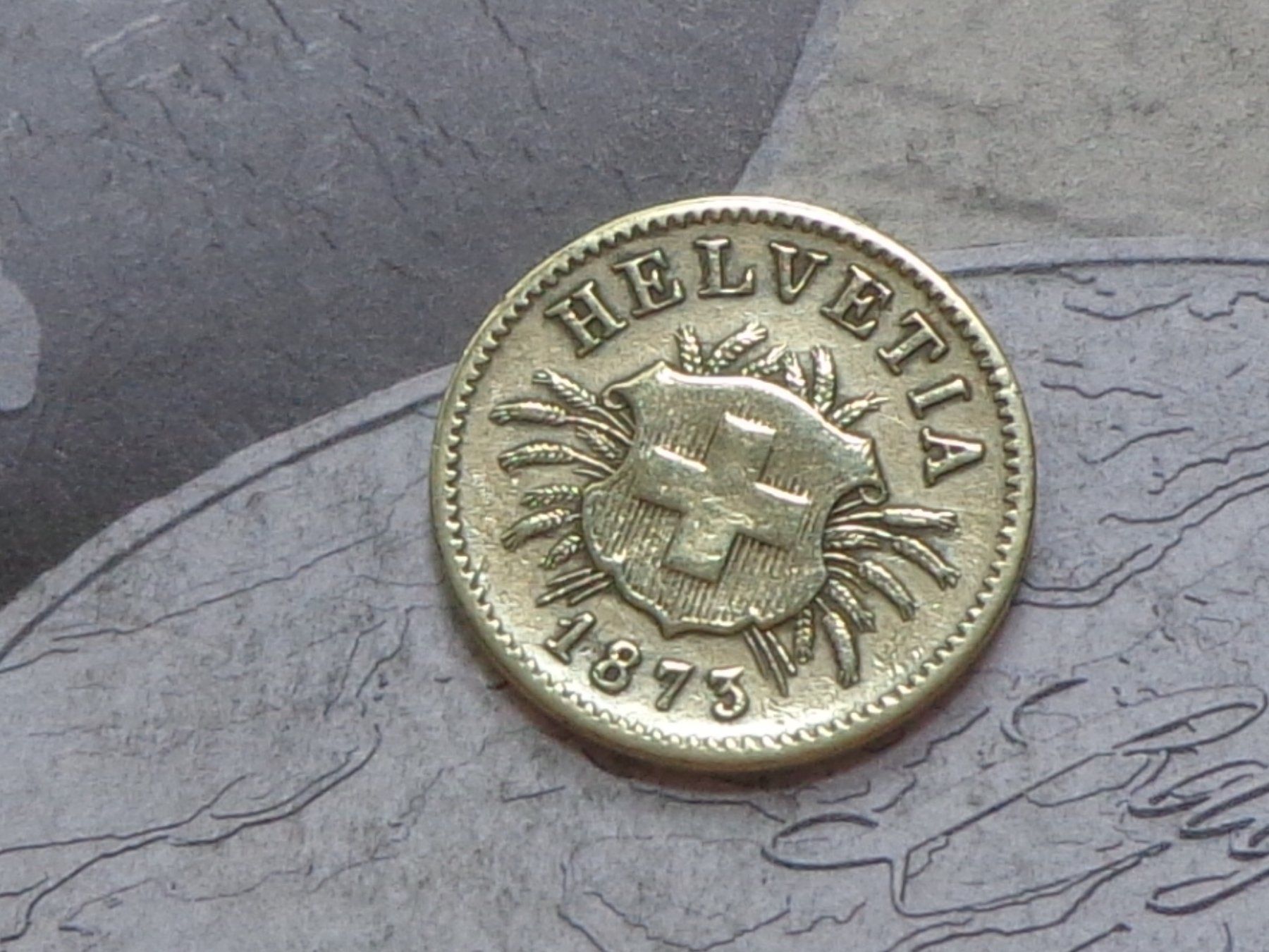 Alle Münzen: 5 cts 1873 B - (Bi) billon – Gebraucht aus Pully von UCA01