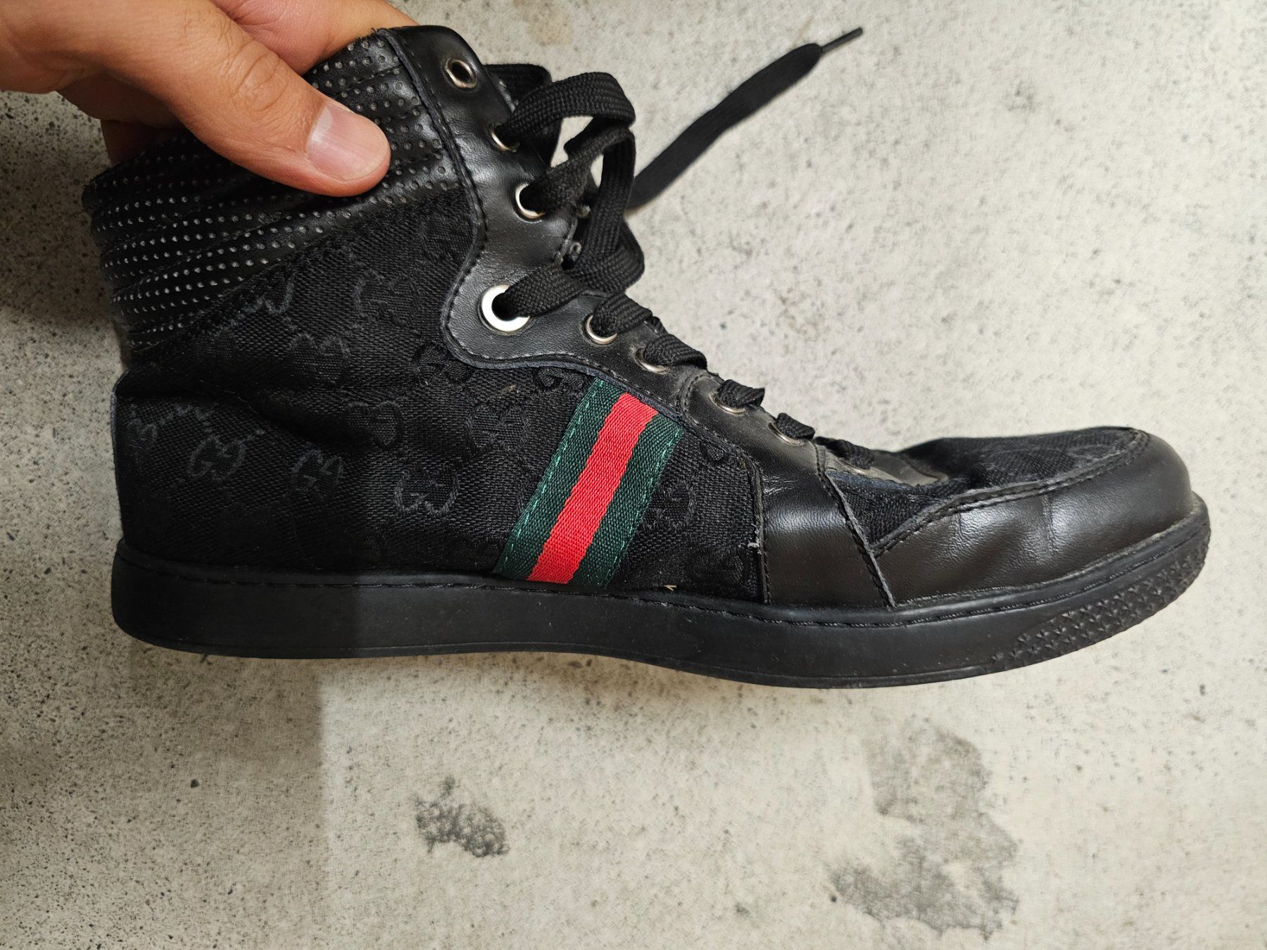 Gucci Scarpe da uomo: Gucci Sneaker Hightop Gr. 42 Canvas Schwarz – Usato da Zürich venduto da -iwan- 2