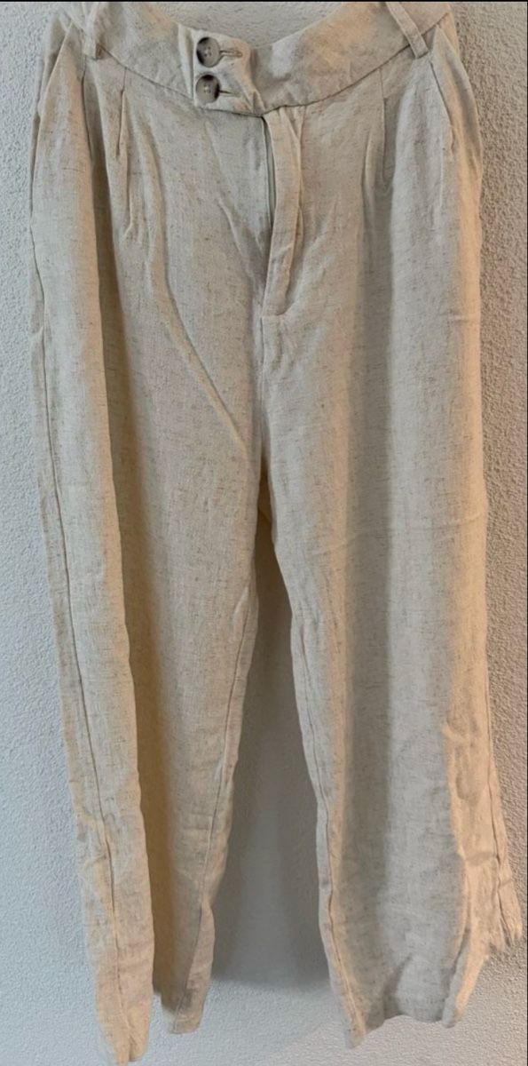 Stradivarius Pantaloni: Stradivarius Hose beige Grösse 38 Leinen-Mix  – Nuovo (secondo la descrizione) da Freidorf TG venduto da nad_fxh7 1