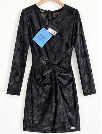 Damen Kleid Fusion schwarz mit Sternen NEU