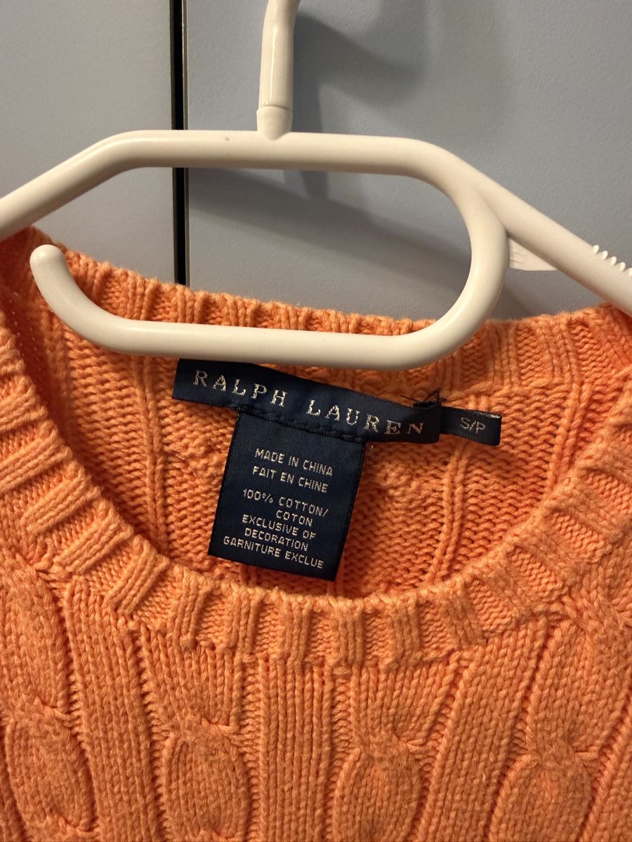 Ralph Lauren Maglioni & Felpe: Ralph Lauren Strickpullover Zopfmuster orange  – Usato da Zug venduto da katarinajj 1