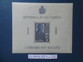 San Marino 1937 Block Nr. 2 ungestempelt *