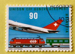 Nr.746  SBB-Anschluss Genf-Cointrin GESTEMPELT 1987  